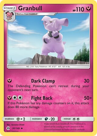Granbull 91/149 - Sun & Moon Base