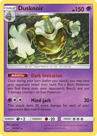 Dusknoir 53/147 - Burning Shadows