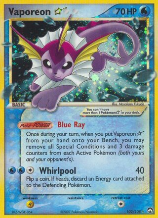 Vaporeon ☆ 102/108 - Power Keepers