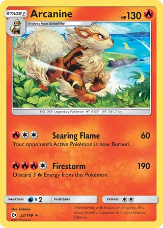Arcanine 22/149 - Sun & Moon Base