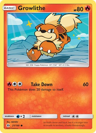 Growlithe 21/149 - Sun & Moon Base