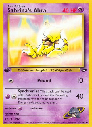 Sabrina's Abra 93/132 - Gym Heroes