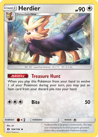 Herdier 104/149 - Sun & Moon Base