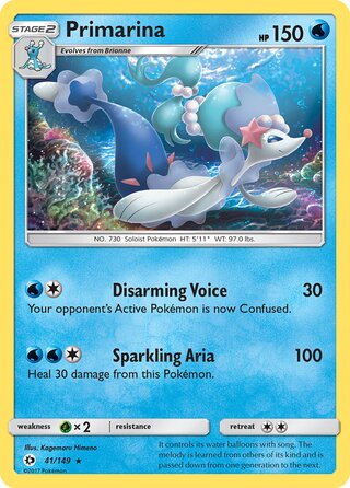 Primarina 41/149 - Sun & Moon Base