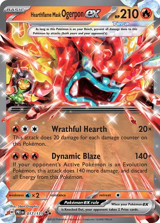 Hearthflame Mask Ogerpon ex 017/131 - Prismatic Evolutions