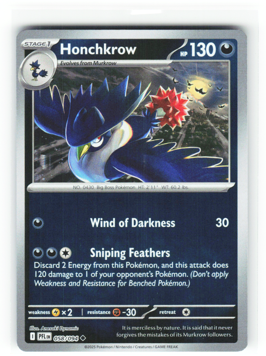 Honchkrow 058/094 - Phantasmal Flames - NM (ID: 53133550263463) - front
