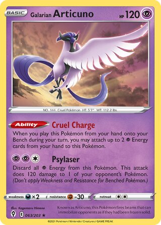Galarian Articuno 063/203 - Evolving Skies
