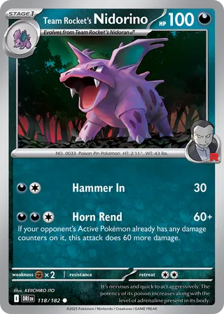Team Rocket's Nidorino 118/182 - Destined Rivals