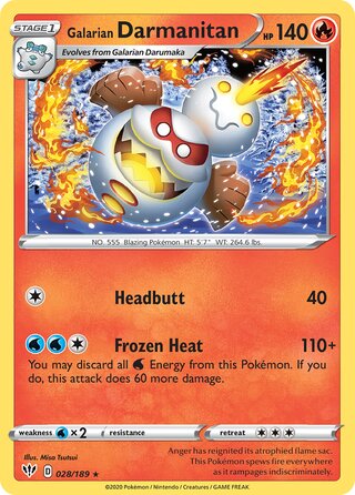 Galarian Darmanitan 028/189 - Darkness Ablaze