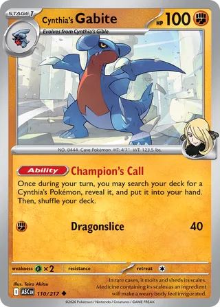 Cynthia's Gabite 110/217 - Ascended Heroes