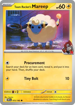 Team Rocket's Mareep 072/182 - Destined Rivals