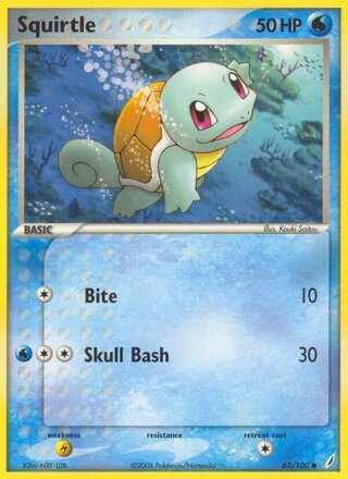 Squirtle 63/100 - Crystal Guardians - MP - front