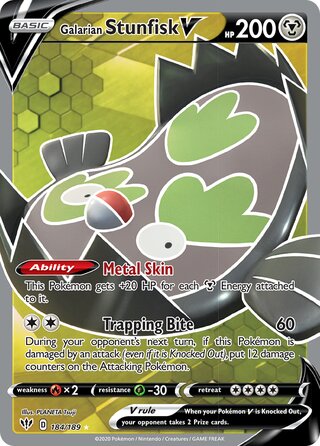 Galarian Stunfisk V 184/189 - Darkness Ablaze