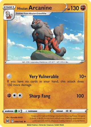 Hisuian Arcanine 084/196 - Lost Origin