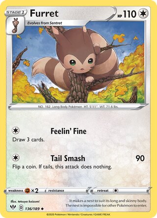 Furret 136/189 - Darkness Ablaze