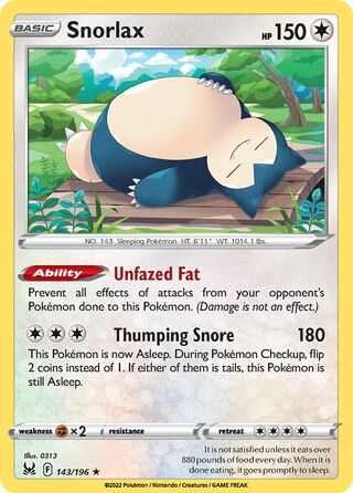 Snorlax 143/196 - Lost Origin