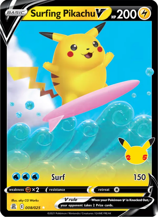 Surfing Pikachu V 8/25 - Celebrations